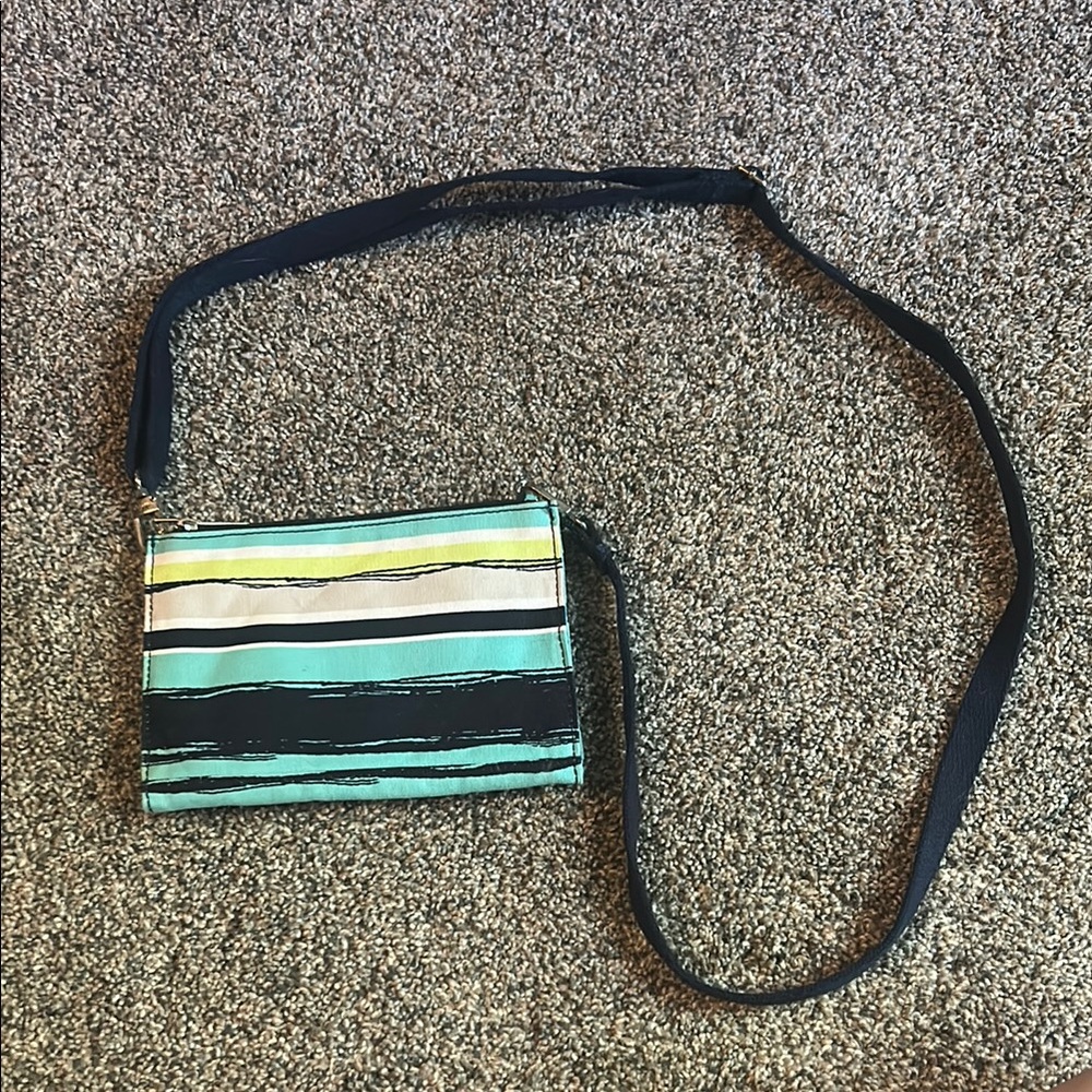 Thirty-One Black and Blue Crossbody Bag